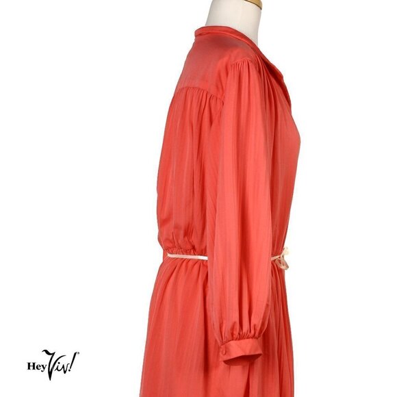 Vintage Peach Pink Pleated Dress Flowy Style Willi of California Sz XL - Hey Viv - Picture 3 of 6